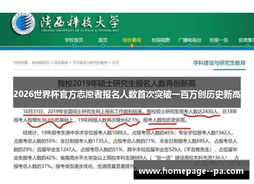2026世界杯官方志愿者报名人数首次突破一百万创历史新高
